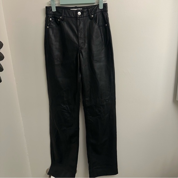 Zara Pants - Zara Faux Leather Black Pants Sz 3 Eur Sz 34